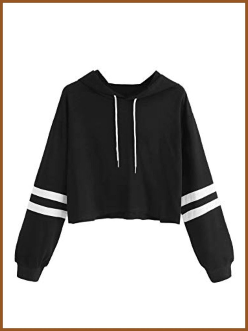 SweatyRocks Women's Femboy Color Block Long Sleeve Crop Top Hoodie